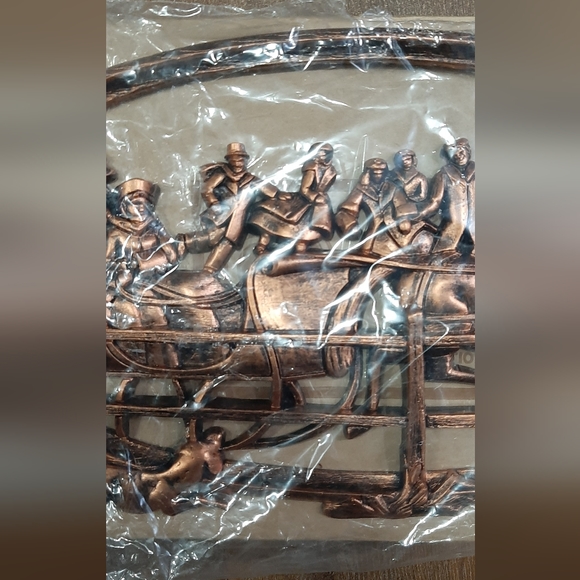 Vintage Coppercraft Guild of Canada NOS 7327 3D Oval Christmas Scene 17" x 10" - Picture 6 of 8